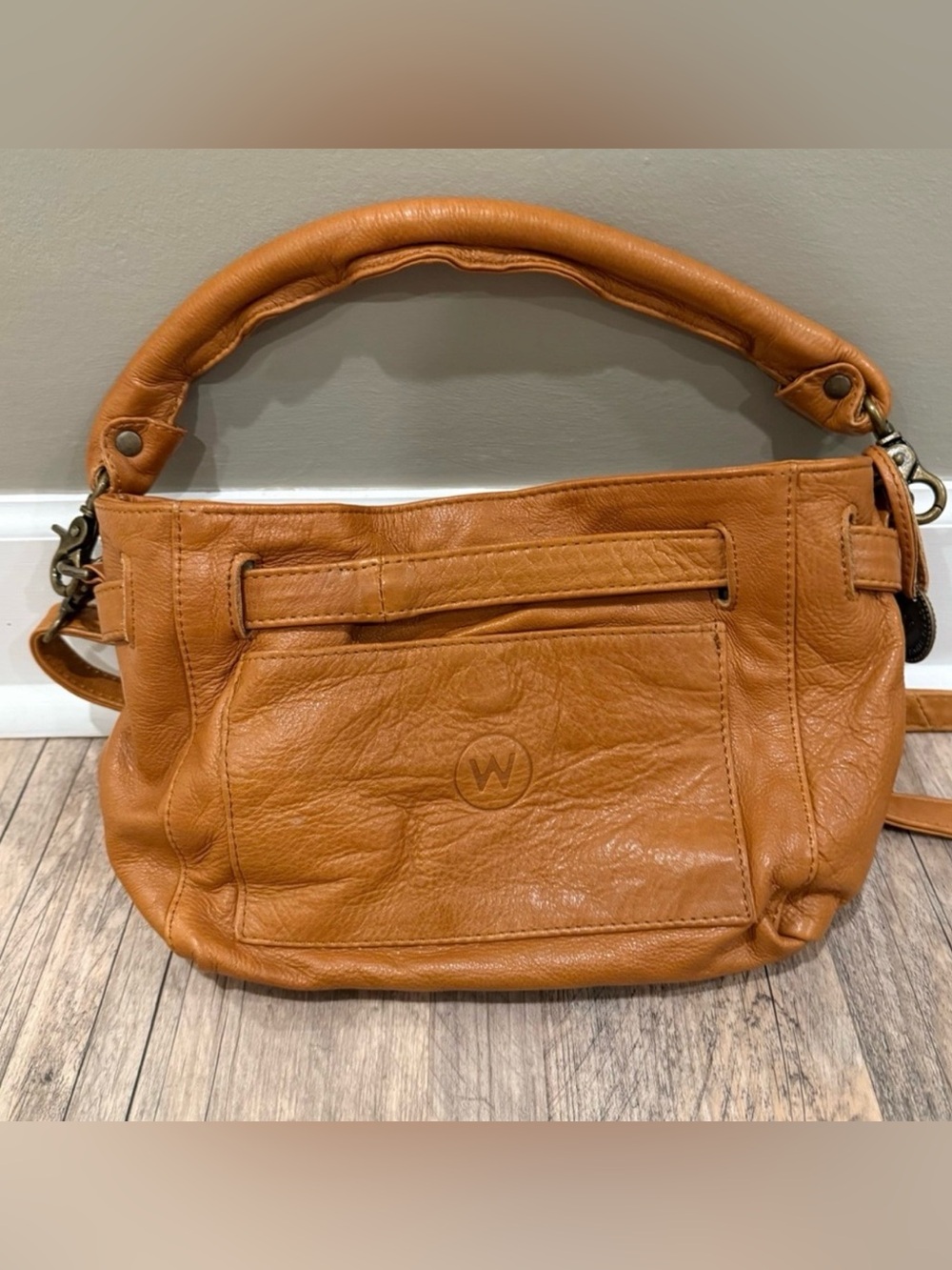 Wanderers Madrid Tan Leather Shoulder Tote and card holder - Picture 3 of 8